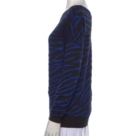 Diane von Furstenberg "Estelle" Zebra Stripe Relaxed Fit Sweater- Sz. Sm - Picture 3 of 9